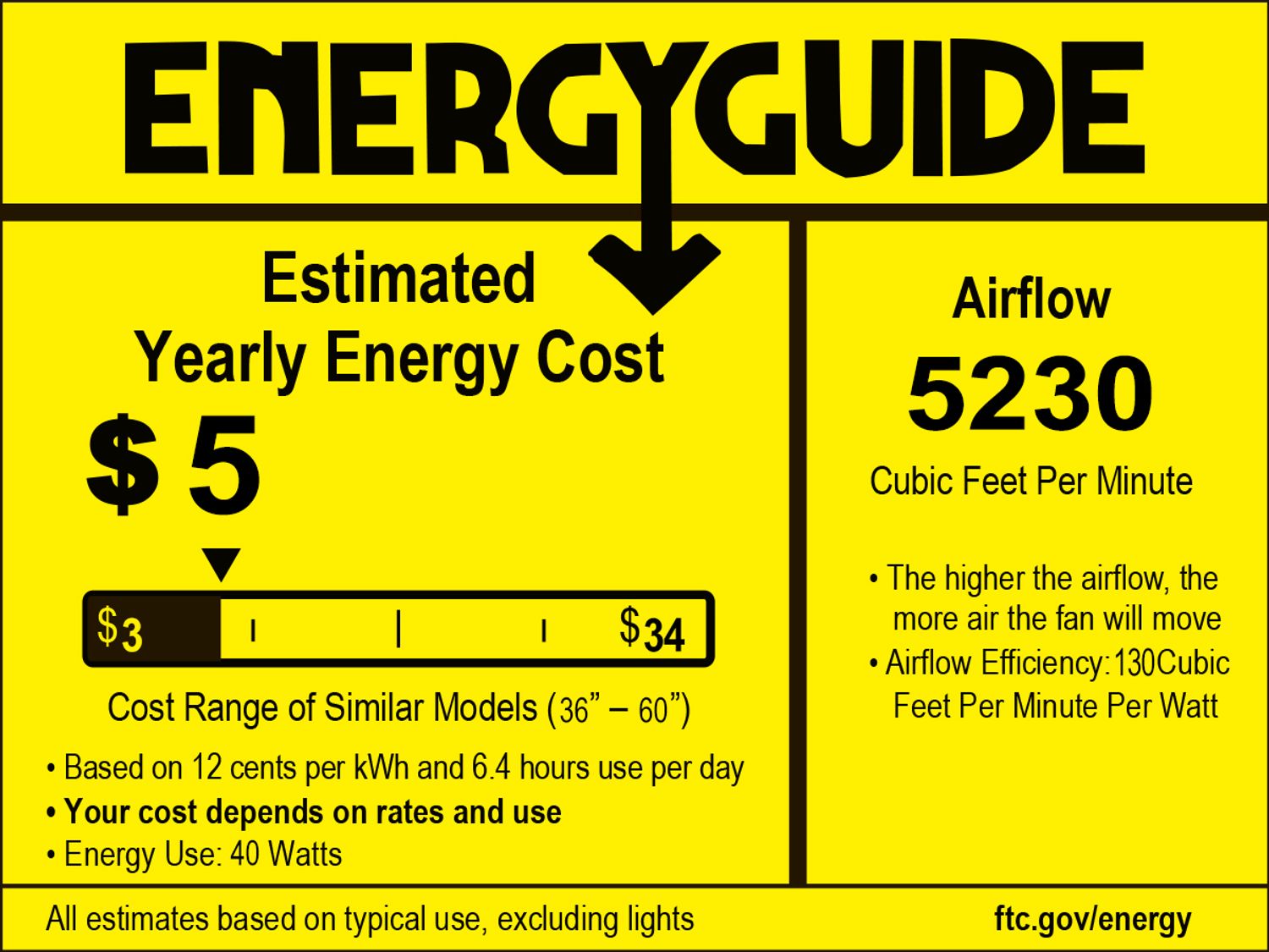 48'' Ceiling Fan with LED Lights Quiet Energy Saving