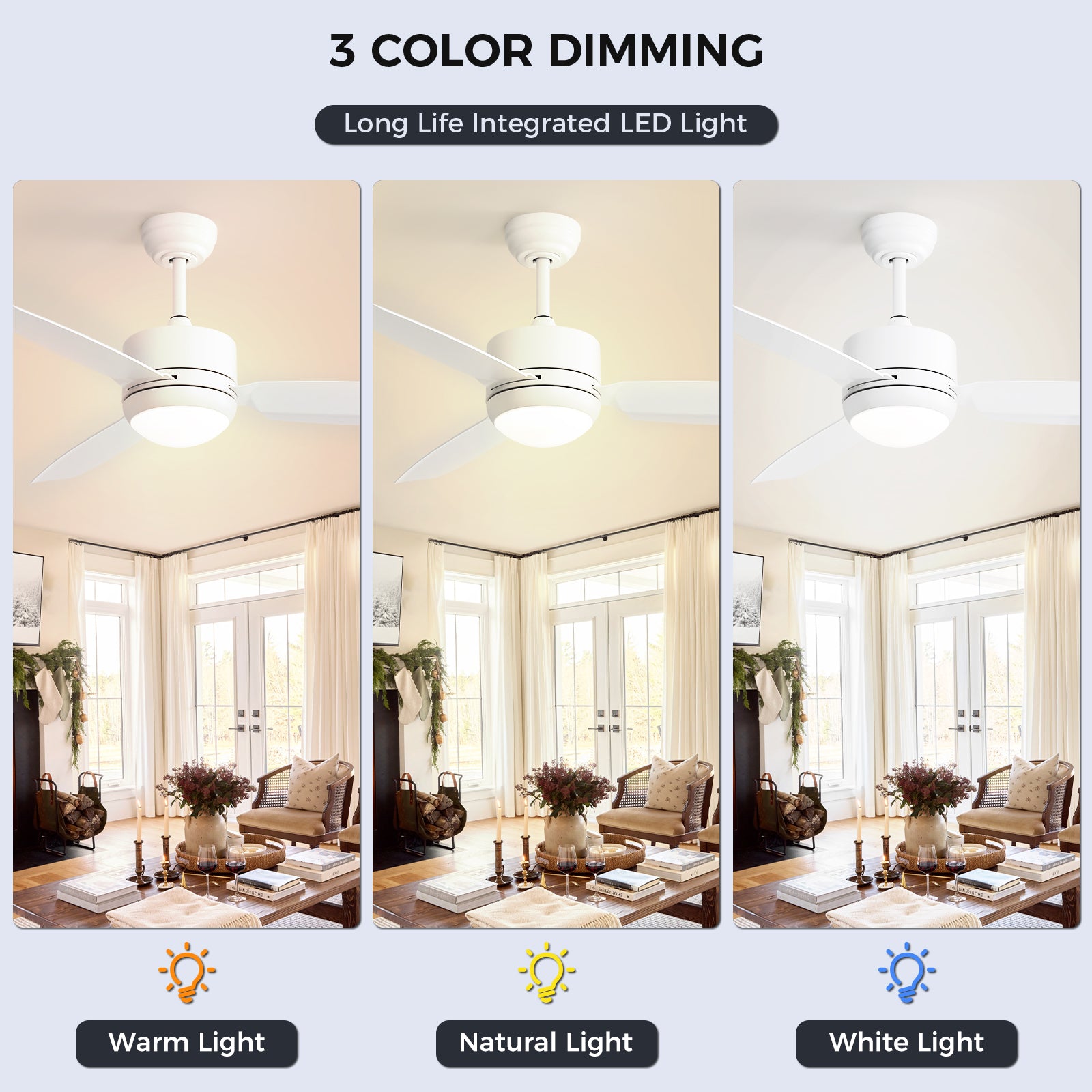 46'' Ceiling Fan with LED Lights