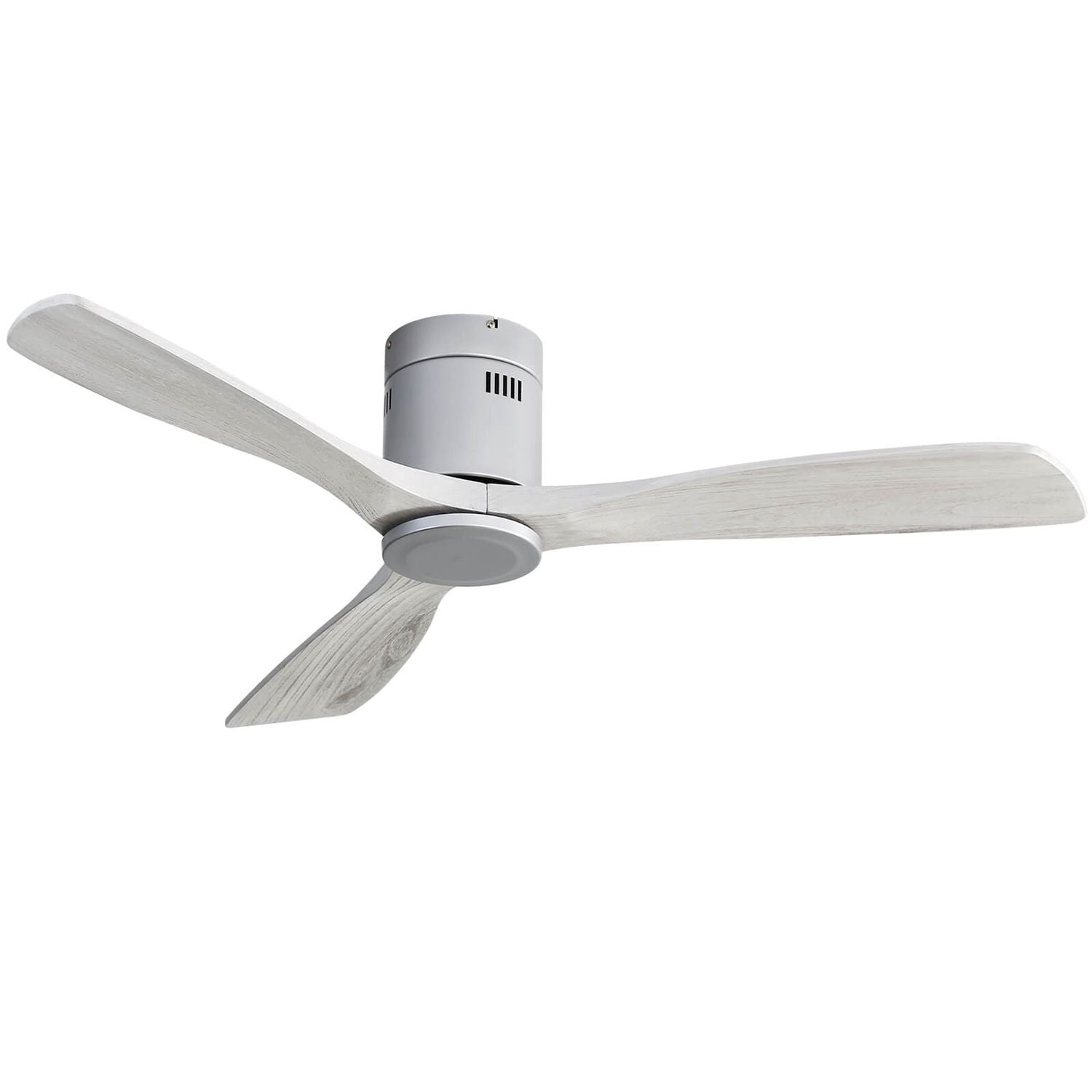 Flush Mount Ceiling Fan Low Profile Ceiling Fan with Remote Control 52 Inch 3 Walnut Wood Blades Noiseless DC Motor 6 Speed with Timer