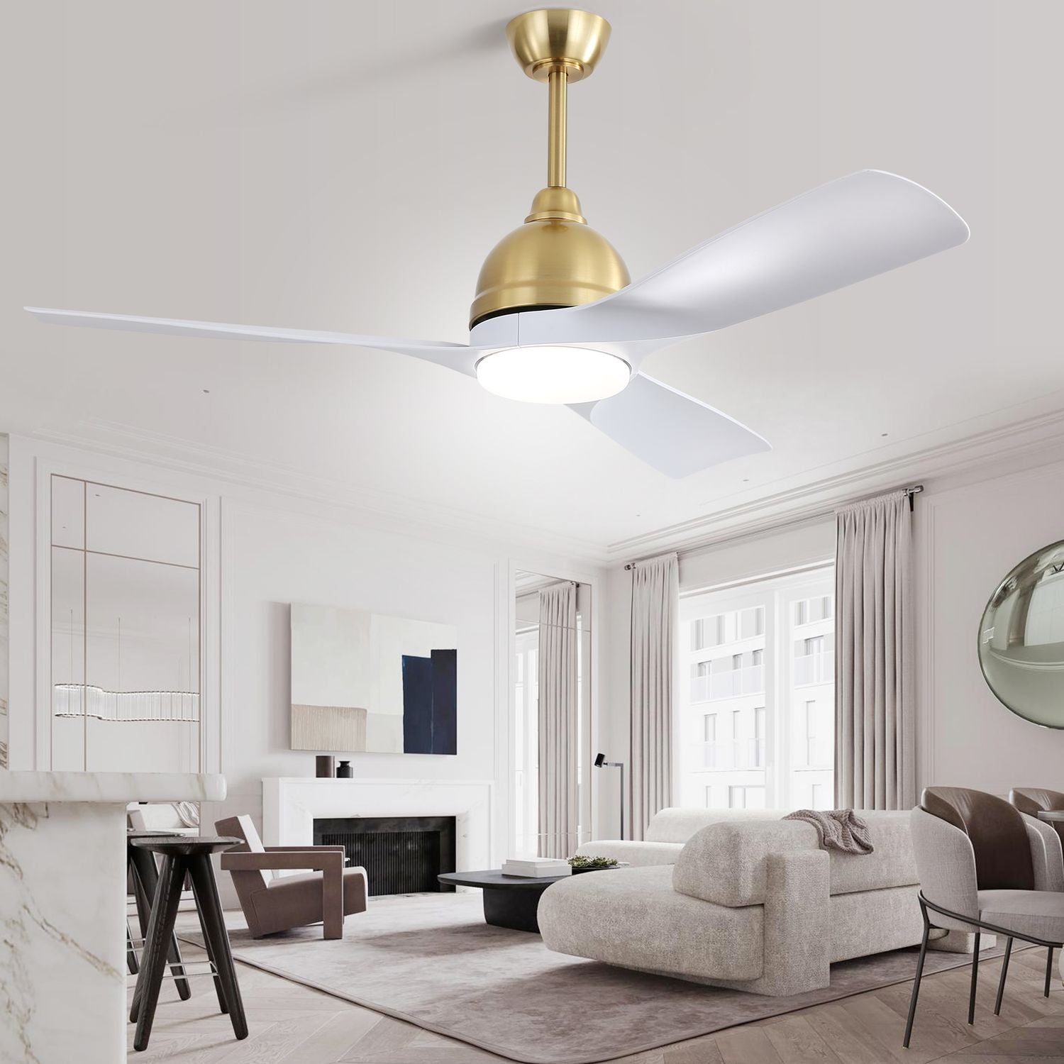 54″ Smart Ceiling Fan With Remote Integration With Alexa, Google Home, and Siri