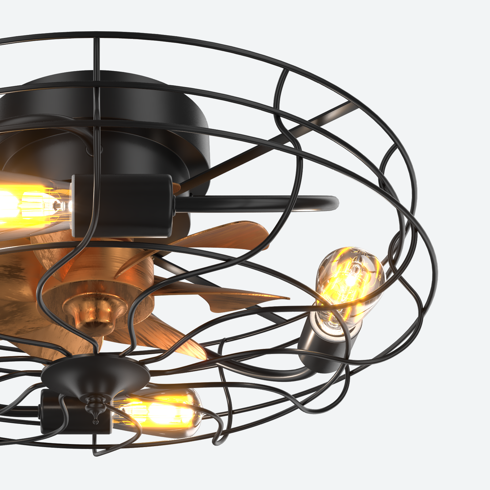 20″ Caged Flush Mount Ceiling Fan