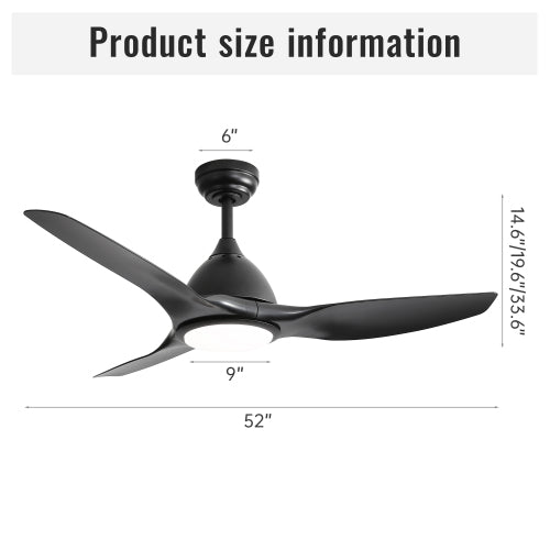 52 Inch Modern Ceiling Fan with Light